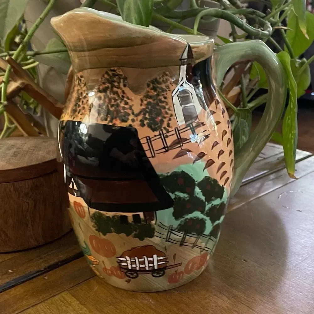 Vintage WCL Autumn Harvest Farm Pitcher - Picture 14 of 15